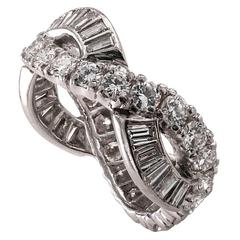 1950s Diamond Platinum Eternity Band Ring