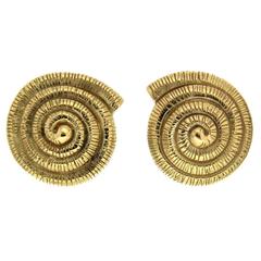 Gold Nautilus Shell Earrings 5