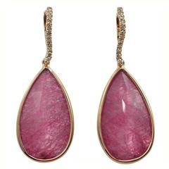 Jona Morganite Quartz Gold Drop Earrings 1