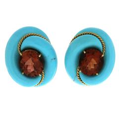 Turquoise Citrine Gold Earrings 9