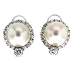 Valentin Magro South Sea Pearl Diamond Platinum Earrings 12