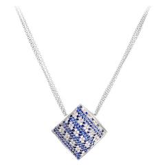 Piero Milano Sapphire Diamond Pave Gold Pendant Necklace