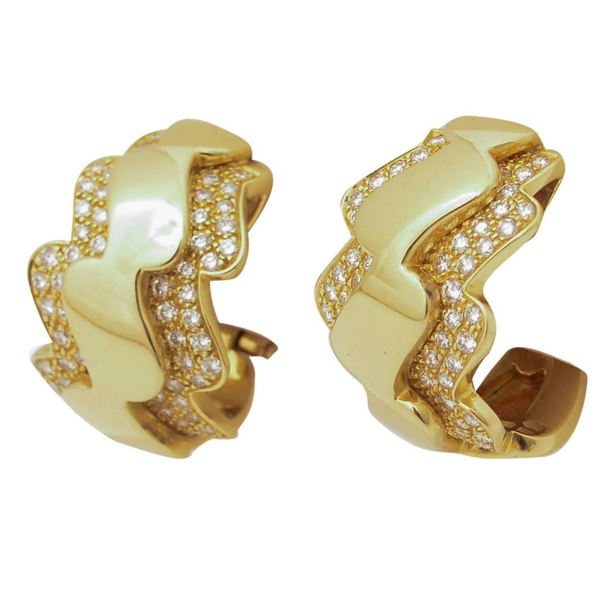 Van Cleef & Arpels Diamond Gold Earrings