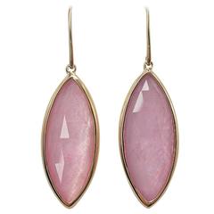Jona Morganite Quartz Gold Drop Earrings 1