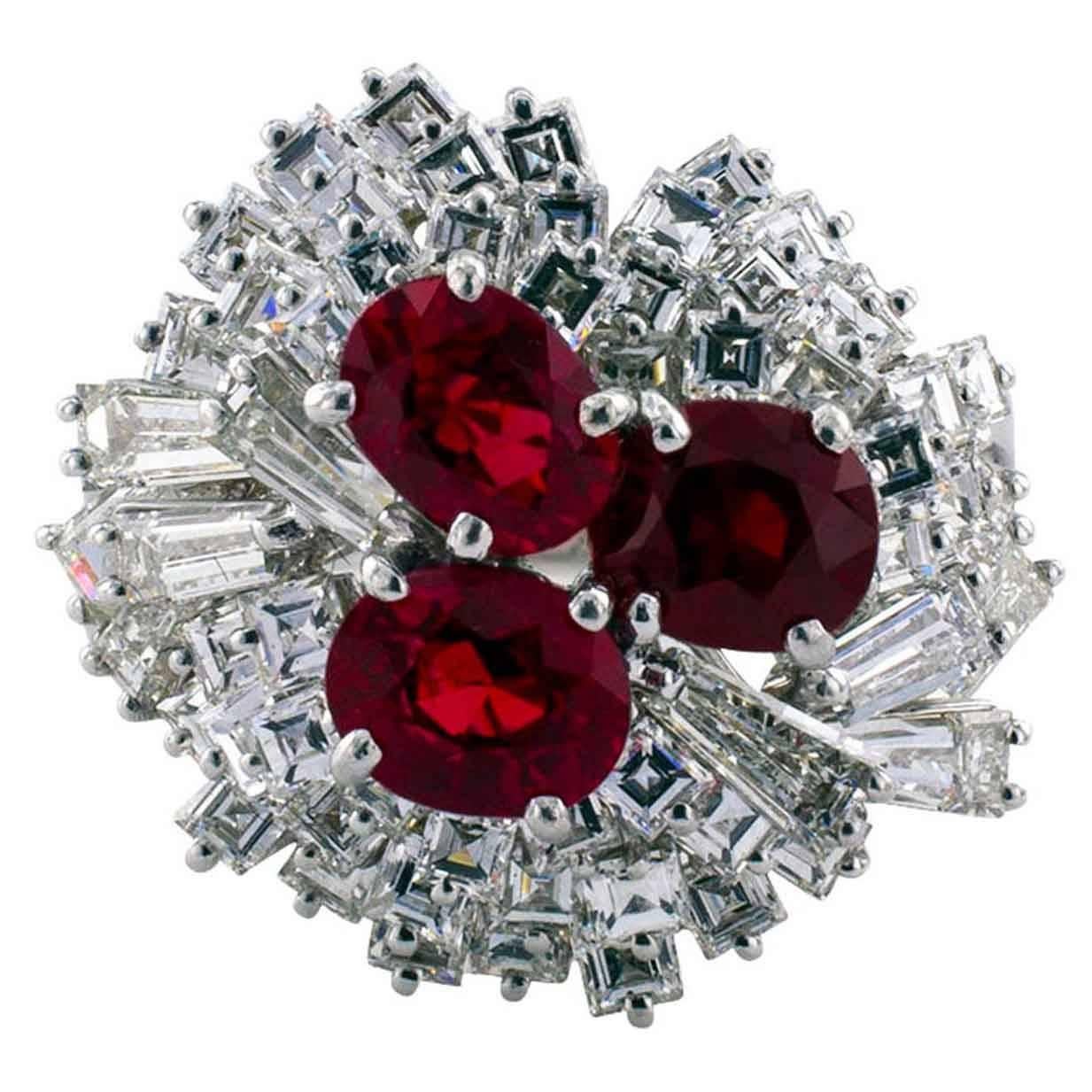 1960s Ruby Diamond Gold Ring