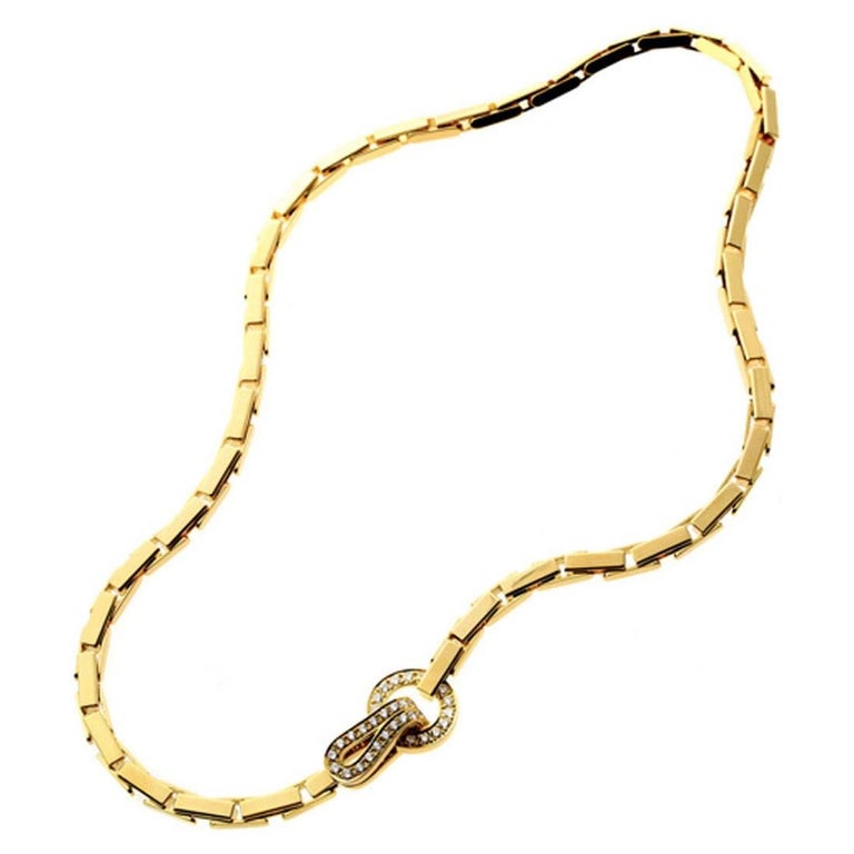Cartier Agrafe Diamond Gold Necklace at 1stDibs | cartier mens necklace,  cartier men's necklace gold, cartier men necklace