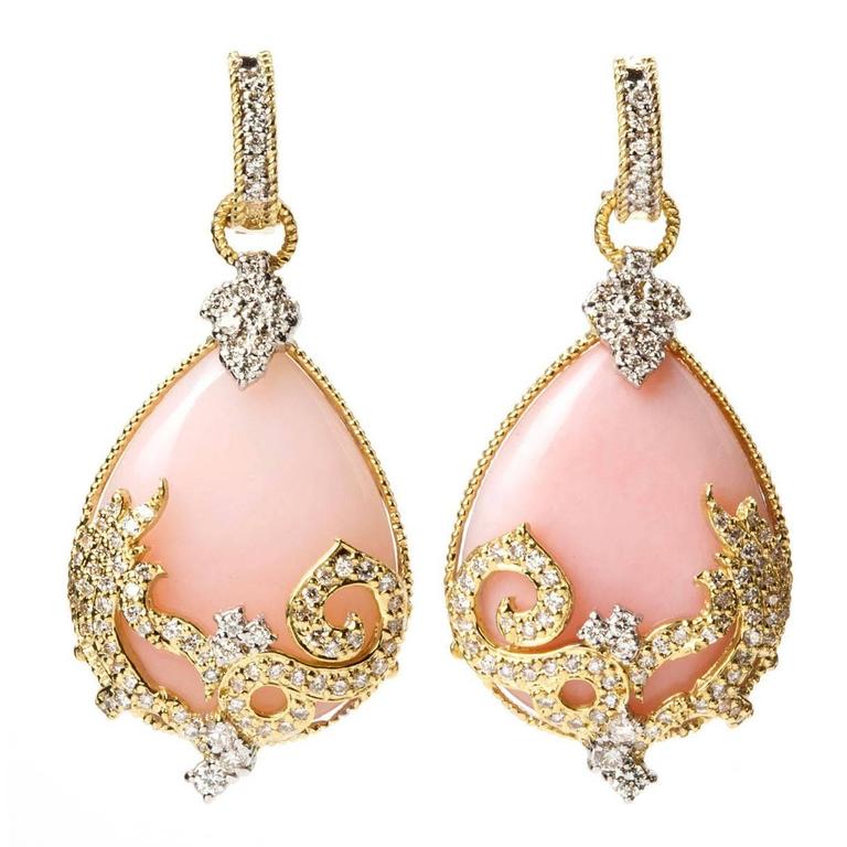 Genuine Pink Opal Earrings for Women 3.75 Carats October Birthstone Jewelry Rose Gold Opal Earrings for Women Pink Gold Teardrop Shaped Birthstone Jewelry Gift for Her