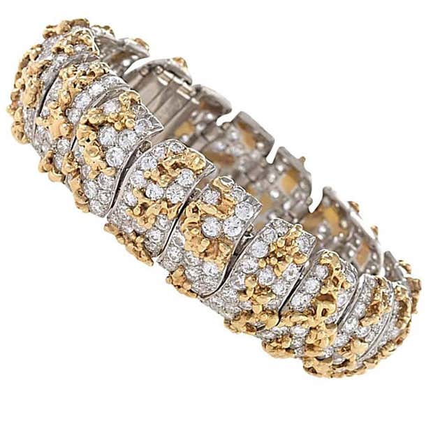 William Ruser Gold and Diamond Bracelet For Sale at 1stDibs | quavo ...