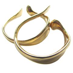 Vintage 1970s Elsa Peretti for Tiffany and Co. Gold Earcuffs 