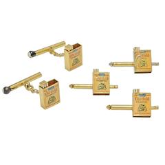 Old Gold Cigarette Enamel Stud Set