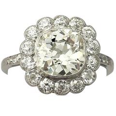 1910s 4.47 Carat Diamond and Platinum Cluster Ring 10