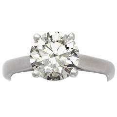 Contemporary 2.29 Carat Diamond and Platinum Solitaire Ring 6