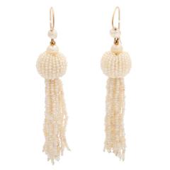 Victorian Natural Seed Pearl Fringe Earrings 4