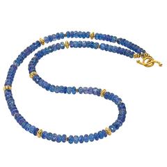 Barbara Heinrich Tanzanite Gold Spacer Handmade Necklace