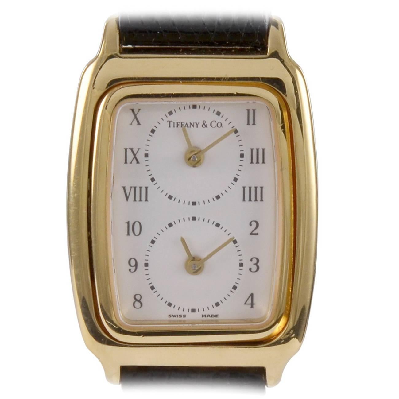Tiffany & Co. Lady's Gelbgold Dual Time Zone Quarz-Armbanduhr
