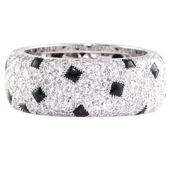 Cartier Panther Onyx Diamond Gold Band Ring 1
