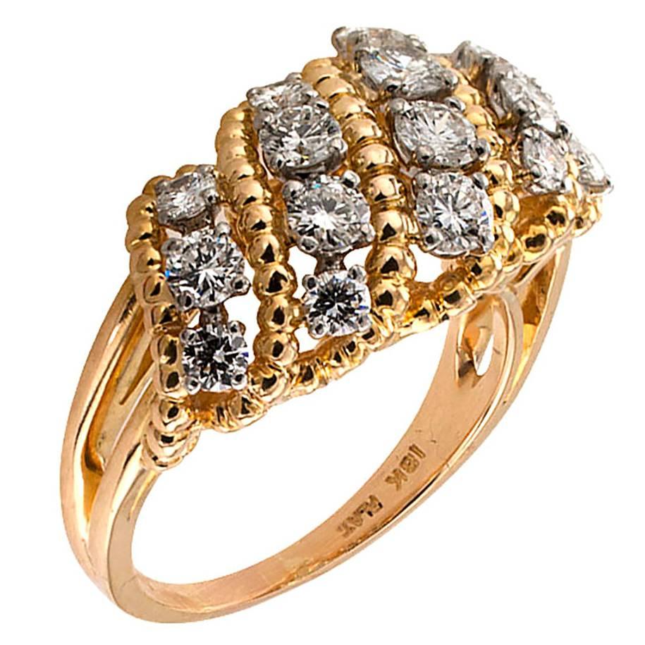 Oscar Heyman Diamond Gold Openwork Diamond Ring
