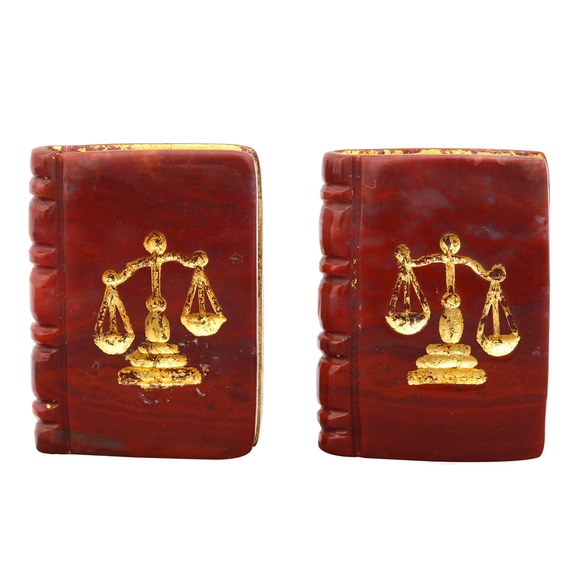  Michael Kanners  Carved Stone Legal Book Cufflinks