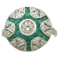 Emerald & Diamond White Gold Cocktail Ring 12