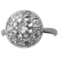 1930s Antique Diamond & White Gold Cocktail Ring 4