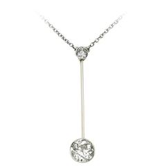 1.67 ct Diamond and 15 k Yellow Gold, 15 k White Gold Set Pendant - Antique 8