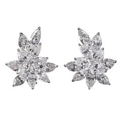 22.99 Carat GIA Certified Diamonds Platinum Cluster Earrings 12
