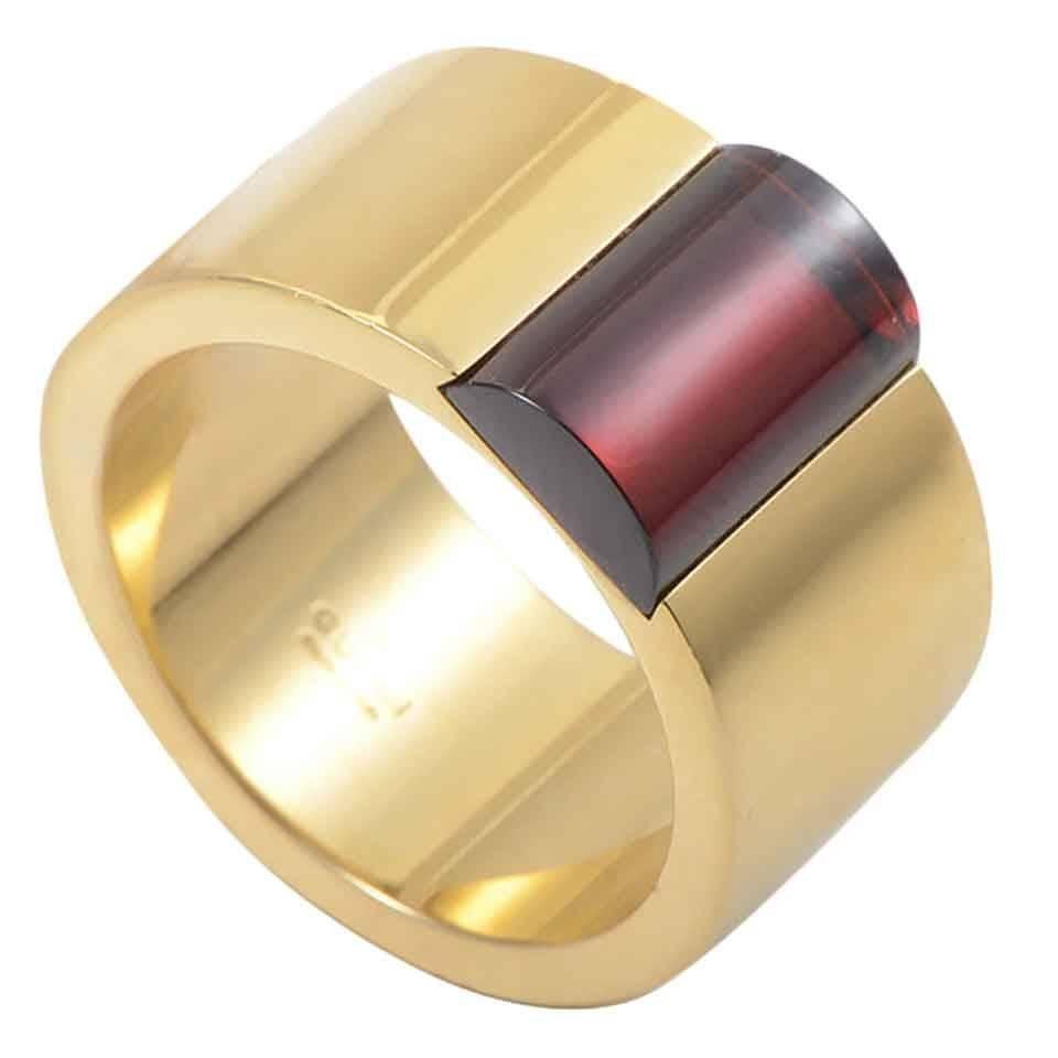 Gucci Garnet Gold Band Ring