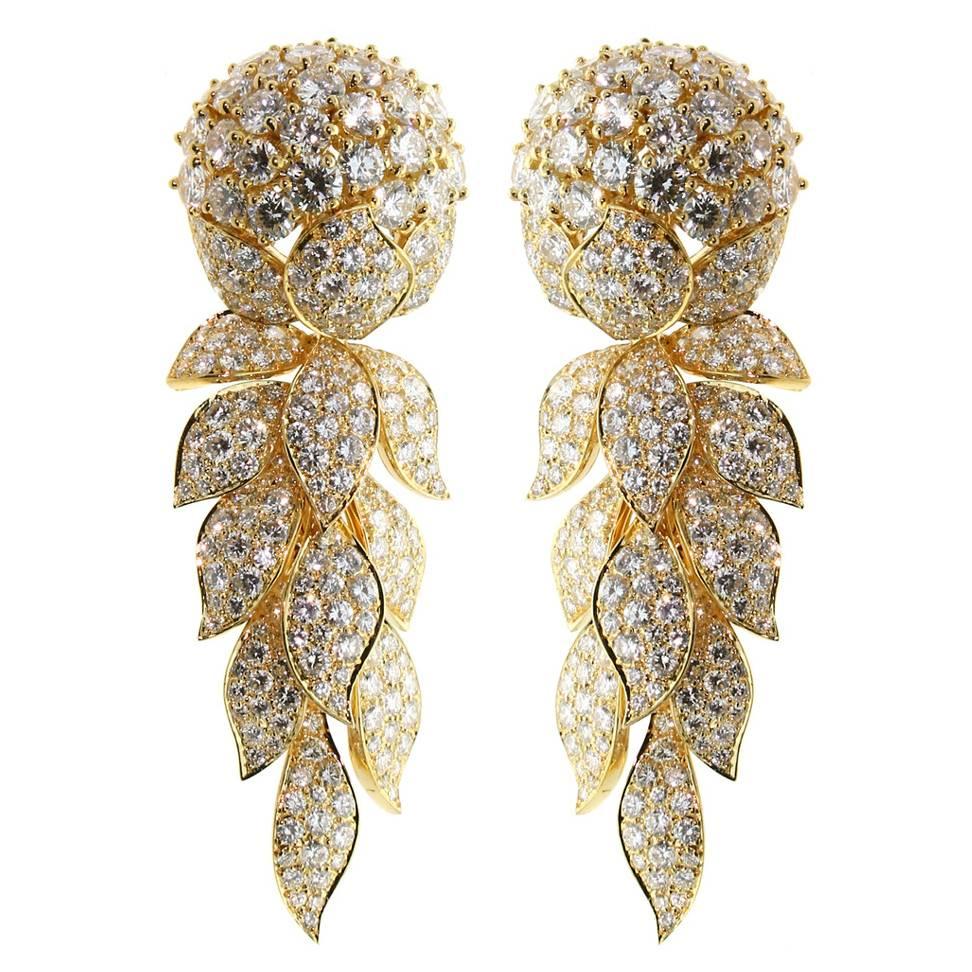 Cartier Magnificent Diamond Gold Day Night Earrings at 1stDibs