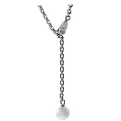 Cartier Pearl Diamond Gold Lariat Necklace