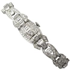 5.32Ct Diamond Hamilton Cocktail Watch in Platinum - Vintage Circa 1940 5