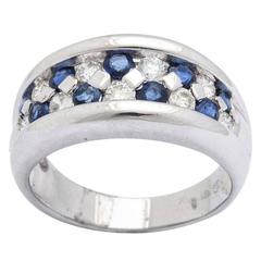 Sapphire Diamond Gold Band Ring