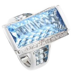 French Collection Topaz Diamond Gold Ring 12