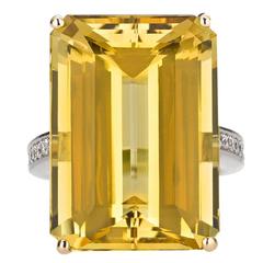Golden Beryl Ring 8.15 Carats
