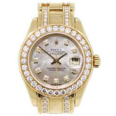 Rolex Ladies Yellow Gold Diamond Masterpiece Wristwatch Ref 80298