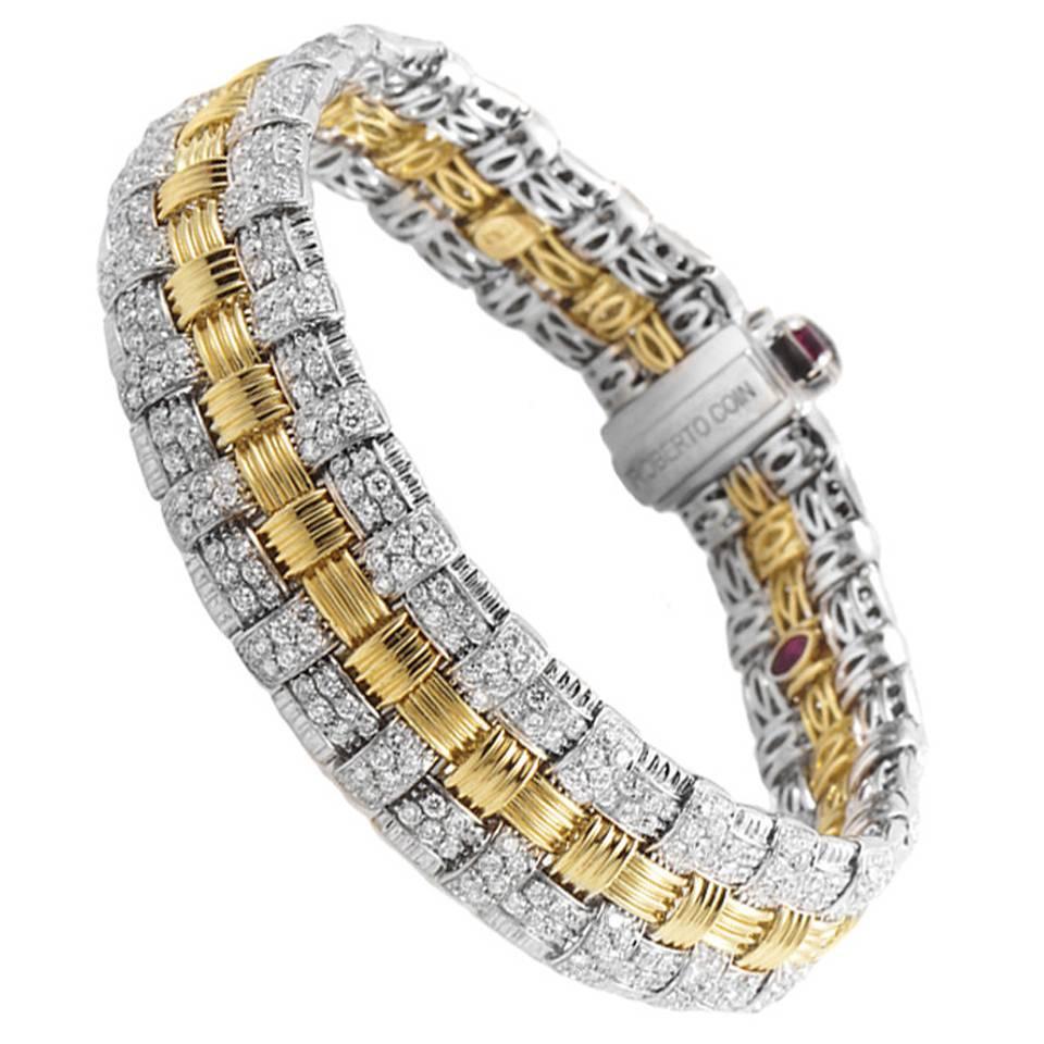 Roberto Coin Appassionata Diamond Two Color Gold Bracelet