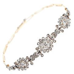 Edwardian Diamond Flower Bracelet