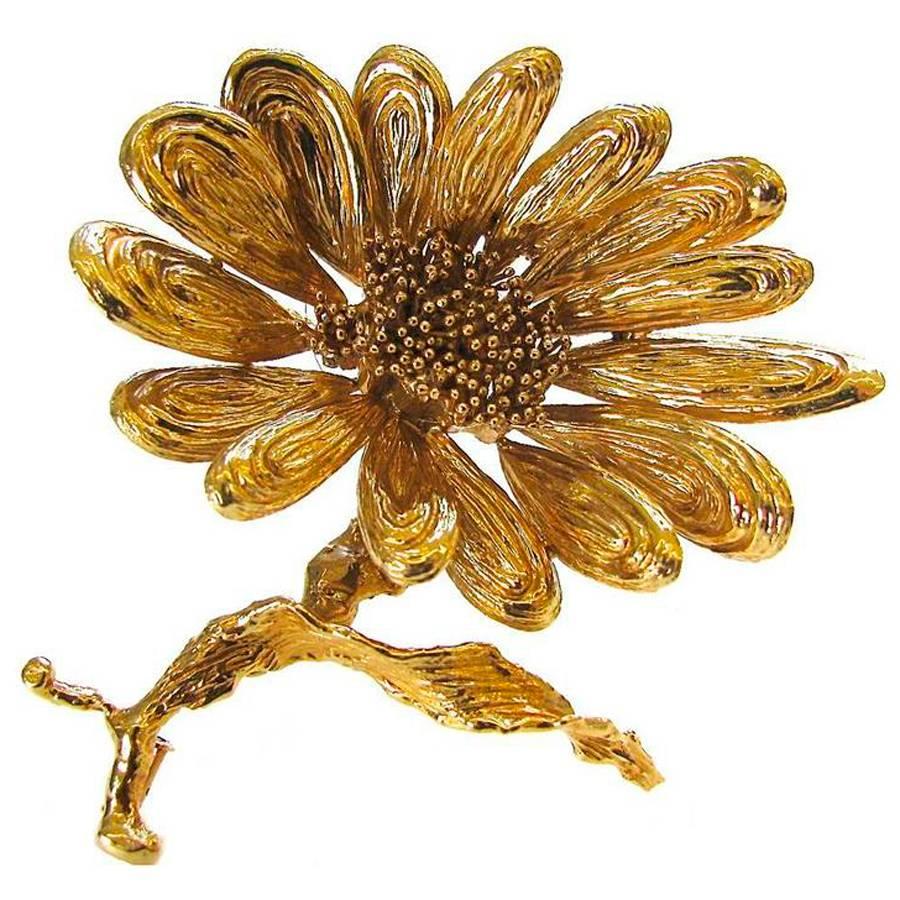 Chaumet Gold Sunflower Brooch