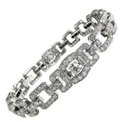 Raymond Yard Art Deco Diamond Platinum Bracelet 7