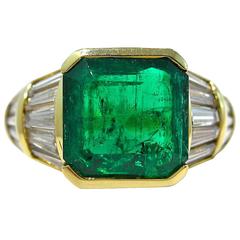 Jona Emerald Diamond Gold Band Ring
