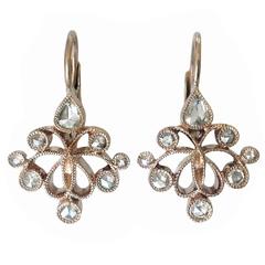 Dalben Rose Cut Diamond Gold Earrings 9