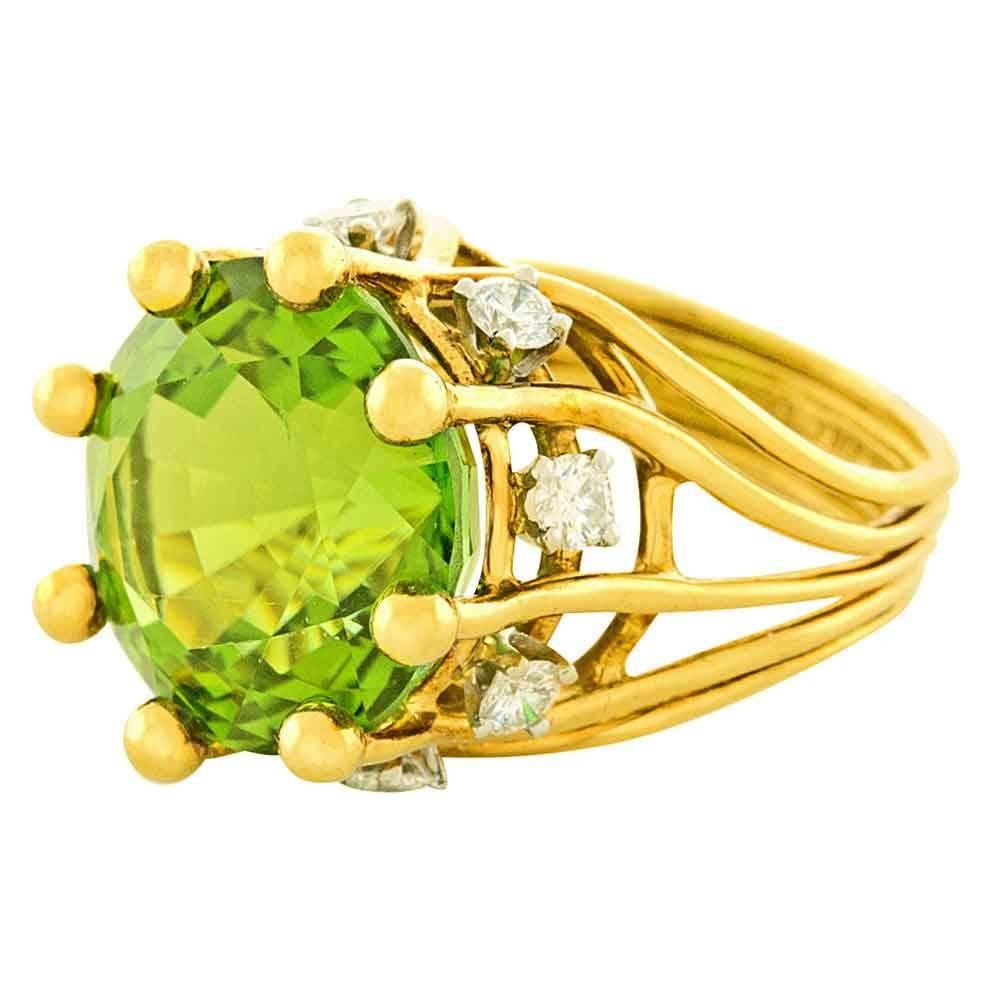 Jean Schlumberger for Tiffany & Co. Peridot Diamond Gold Ring