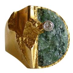 Bjorn Weckstrom for Lapponia Zoisite Diamond Gold Ring
