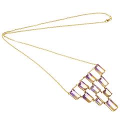 Peter Suchy Ametrine Yellow Gold Pendant Necklace Chain 11