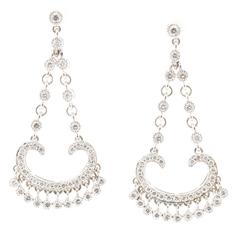 Diamond Gold Chandelier Flexible Dangle Earrings 8