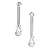 Orecchini a pendente con catena a serpente in oro con doppio diamante da .73 carati