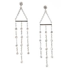 Peter Suchy Diamond Gold Dangle Earrings 7