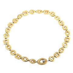 Vintage Pomellato Diamond Two Color Gold Choker Necklace