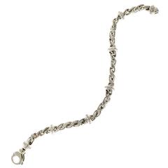 Diamond White Gold Swirl Link Bracelet