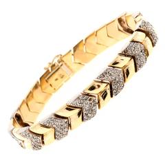 Diamond Gold Chevron Link Bracelet 5