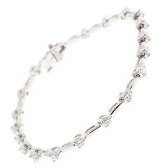 Diamond Gold Hinged Link Tennis Bracelet 1
